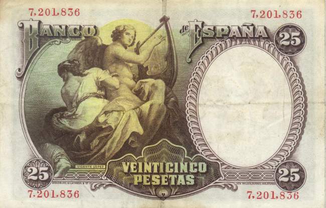 25 Pesetas 25.4.1931